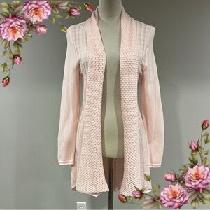 Notations Light Pink Open-Front long sleeve long Cardigan